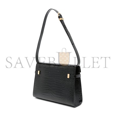 YSL MANHATTAN IN CROCODILE-EMBOSSED SHINY LEATHER 579271DND0J1000 (29*20*7.5cm)